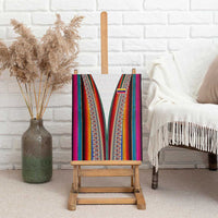 Venezuela Canvas Wall Art with Andean Multicolor Woven Textile Stripe Spirit