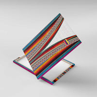 Venezuela Canvas Wall Art with Andean Multicolor Woven Textile Stripe Spirit