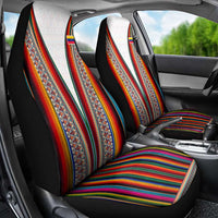 Venezuela Car Seat Cover with Andean Multicolor Woven Textile Stripe Spirit