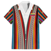 Venezuela Family Matching Tank Maxi Dress and Hawaiian Shirt with Andean Multicolor Woven Textile Stripe Spirit