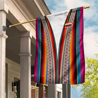 Venezuela Garden Flag with Andean Multicolor Woven Textile Stripe Spirit