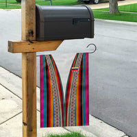 Venezuela Garden Flag with Andean Multicolor Woven Textile Stripe Spirit