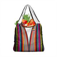 Venezuela Grocery Bag with Andean Multicolor Woven Textile Stripe Spirit