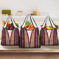 Venezuela Grocery Bag with Andean Multicolor Woven Textile Stripe Spirit