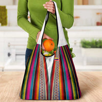 Venezuela Grocery Bag with Andean Multicolor Woven Textile Stripe Spirit