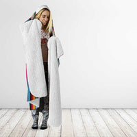 Venezuela Hooded Blanket with Andean Multicolor Woven Textile Stripe Spirit