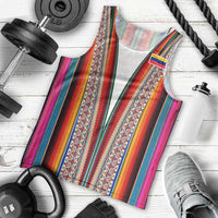 Venezuela Men Tank Top with Andean Multicolor Woven Textile Stripe Spirit