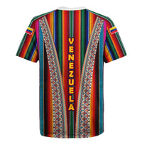 Venezuela Rugby Jersey with Andean Multicolor Woven Textile Stripe Spirit