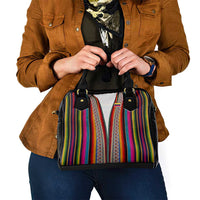 Venezuela Shoulder Handbag with Andean Multicolor Woven Textile Stripe Spirit