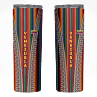 Venezuela Skinny Tumbler with Andean Multicolor Woven Textile Stripe Spirit