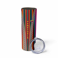 Venezuela Skinny Tumbler with Andean Multicolor Woven Textile Stripe Spirit