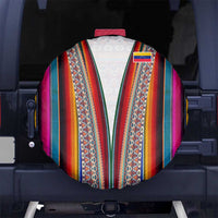 Venezuela Spare Tire Cover with Andean Multicolor Woven Textile Stripe Spirit