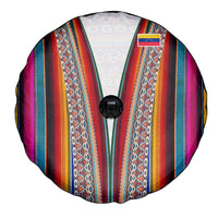 Venezuela Spare Tire Cover with Andean Multicolor Woven Textile Stripe Spirit