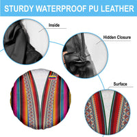 Venezuela Spare Tire Cover with Andean Multicolor Woven Textile Stripe Spirit