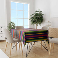 Venezuela Tablecloth with Andean Multicolor Woven Textile Stripe Spirit