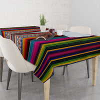 Venezuela Tablecloth with Andean Multicolor Woven Textile Stripe Spirit