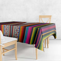 Venezuela Tablecloth with Andean Multicolor Woven Textile Stripe Spirit