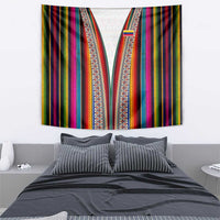 Venezuela Tapestry with Andean Multicolor Woven Textile Stripe Spirit