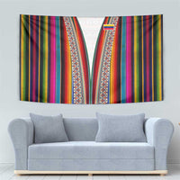 Venezuela Tapestry with Andean Multicolor Woven Textile Stripe Spirit