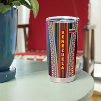 Venezuela Tumbler Cup with Andean Multicolor Woven Textile Stripe Spirit