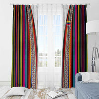 Venezuela Window Curtain with Andean Multicolor Woven Textile Stripe Spirit