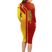 Venezuela Family Matching Long Sleeve Bodycon Dress and Hawaiian Shirt with La Vinotinto Football Federation Red Yellow Spirit