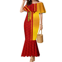 Venezuela Family Matching Mermaid Dress and Hawaiian Shirt with La Vinotinto Football Federation Red Yellow Spirit