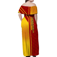 Venezuela Family Matching Off Shoulder Maxi Dress and Hawaiian Shirt with La Vinotinto Football Federation Red Yellow Spirit