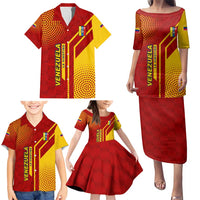 Venezuela Family Matching Puletasi and Hawaiian Shirt with La Vinotinto Football Federation Red Yellow Spirit