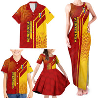 Venezuela Family Matching Tank Maxi Dress and Hawaiian Shirt with La Vinotinto Football Federation Red Yellow Spirit