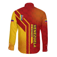 Venezuela Long Sleeve Button Shirt with La Vinotinto Football Federation Red Yellow Spirit