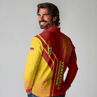 Venezuela Long Sleeve Polo Shirt with La Vinotinto Football Federation Red Yellow Spirit