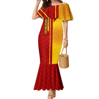 Venezuela Mermaid Dress with La Vinotinto Football Federation Red Yellow Spirit