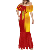 Venezuela Mermaid Dress with La Vinotinto Football Federation Red Yellow Spirit