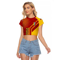 Venezuela Raglan Cropped T Shirt with La Vinotinto Football Federation Red Yellow Spirit