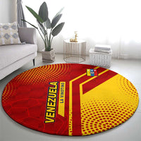Venezuela Round Carpet with La Vinotinto Football Federation Red Yellow Spirit