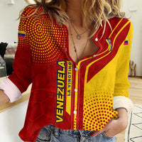 Venezuela Women Casual Shirt with La Vinotinto Football Federation Red Yellow Spirit