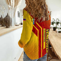 Venezuela Women Casual Shirt with La Vinotinto Football Federation Red Yellow Spirit