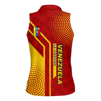 Venezuela Women Sleeveless Polo Shirt with La Vinotinto Football Federation Red Yellow Spirit