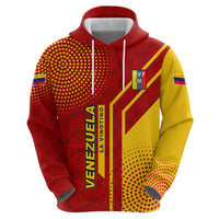 Venezuela Zip Hoodie with La Vinotinto Football Federation Red Yellow Spirit