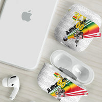Personalized Ghana Soccer Elephant AirPods Case Ghana Flag Kente Football Player - Cassia Fistula Flower