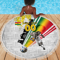 Personalized Ghana Soccer Elephant Beach Blanket Ghana Flag Kente Football Player - Cassia Fistula Flower