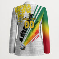 Personalized Ghana Soccer Elephant Blazer Ghana Flag Kente Football Player - Cassia Fistula Flower