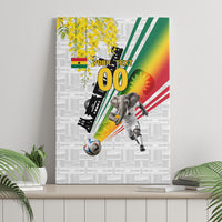 Personalized Ghana Soccer Elephant Canvas Wall Art Ghana Flag Kente Football Player - Cassia Fistula Flower