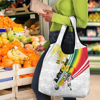 Personalized Ghana Soccer Elephant Grocery Bag Ghana Flag Kente Football Player - Cassia Fistula Flower