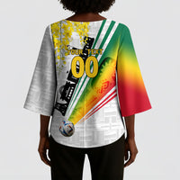 Personalized Ghana Soccer Elephant Kimono Sleeve Blouse Ghana Flag Kente Football Player - Cassia Fistula Flower