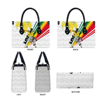 Personalized Ghana Soccer Elephant Leather Bag Ghana Flag Kente Football Player - Cassia Fistula Flower