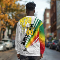 Personalized Ghana Soccer Elephant Long Sleeve Shirt Ghana Flag Kente Football Player - Cassia Fistula Flower
