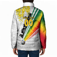 Personalized Ghana Soccer Elephant Padded Jacket Ghana Flag Kente Football Player - Cassia Fistula Flower