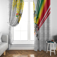 Personalized Ghana Soccer Elephant Window Curtain Ghana Flag Kente Football Player - Cassia Fistula Flower